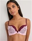 Nelly - Vaaleanpunainen - Shimmer Lace Push Up Bra