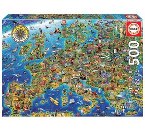 Educa Crazy European Map Kuviopalapeli 500 kpl Kartat