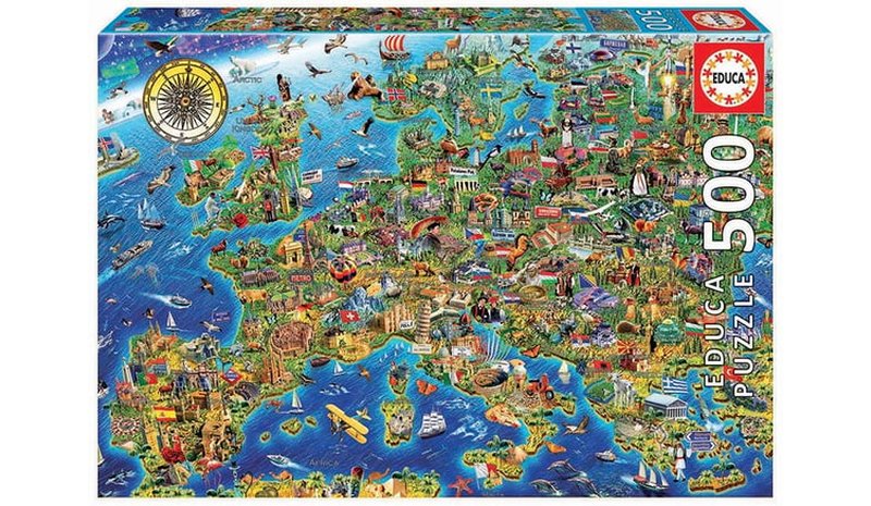 Educa Crazy European Map Kuviopalapeli 500 kpl Kartat