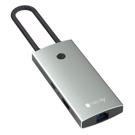 Techly IUSB32C-HUB6HPDI interface hub USB 3.2 Gen 1 (3.1 Gen 1) Type-C 5000 Mbit/s Aluminium