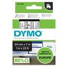 DYMO® D1® 24mm x 7m musta läpinäkyvällä tarrateippi