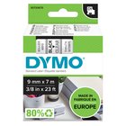 DYMO® D1® 9mm x 7m musta läpinäkyvällä tarrateippi
