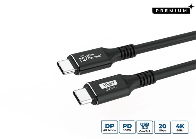 Microconnect USB3.2CC5 USB cable USB 3.2 Gen 2x2 5 m USB C 100 W Black