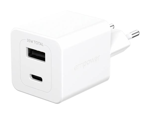 PanzerGlass empower™ by ® Turbo 35W Charger incl. USB-C + USB-A | EU Plug | Silver White