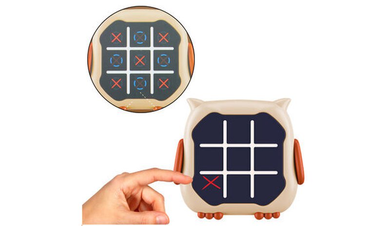 Elektroninen peli 3in1 Tic Tac Toe Memory Owl Beige