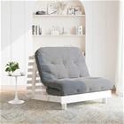 vidaXL Futon vuodesohva patjalla valkoinen 100x206x11 cm täysi mänty