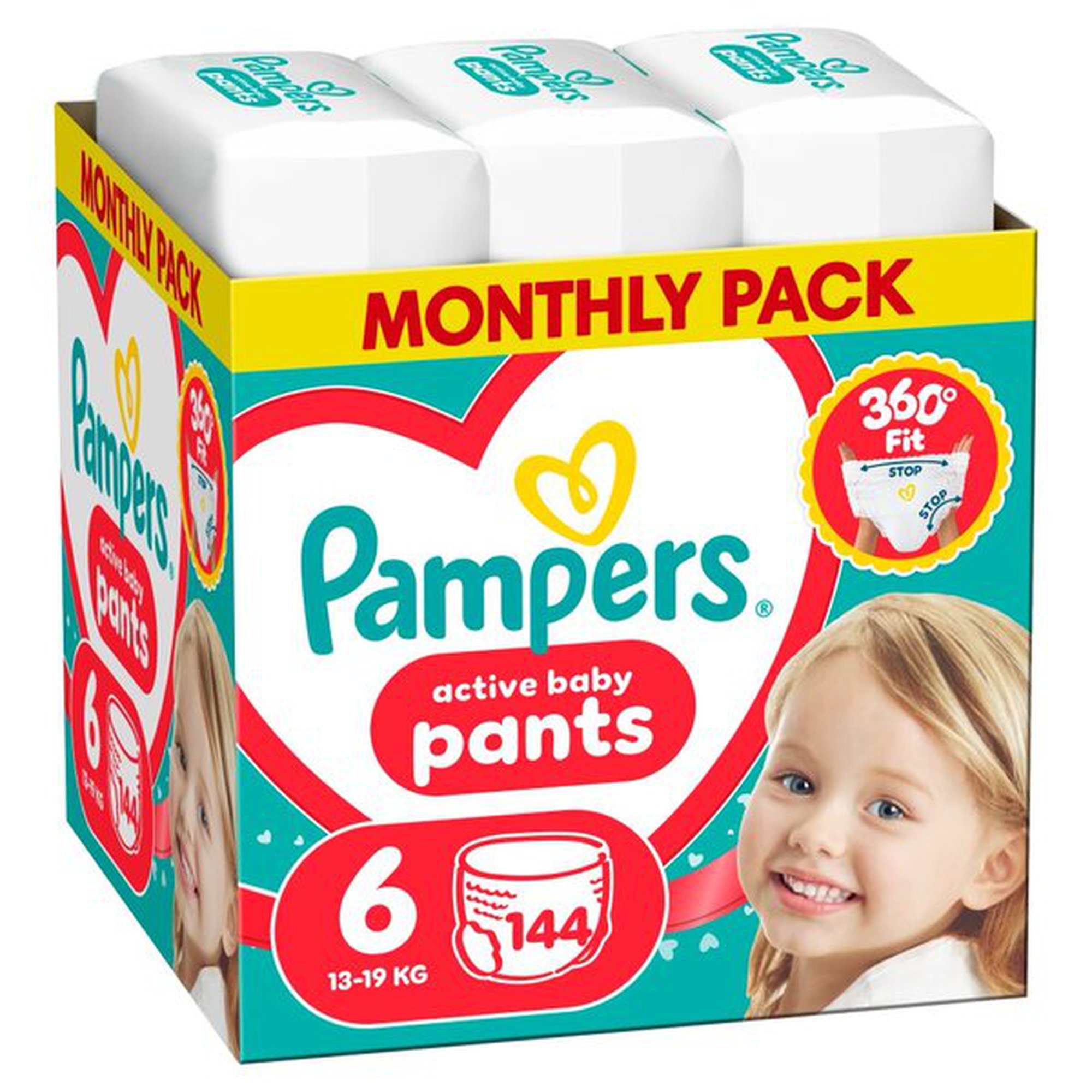 Pampers Active Baby Pants -vaipat, koko 6, 144 kpl