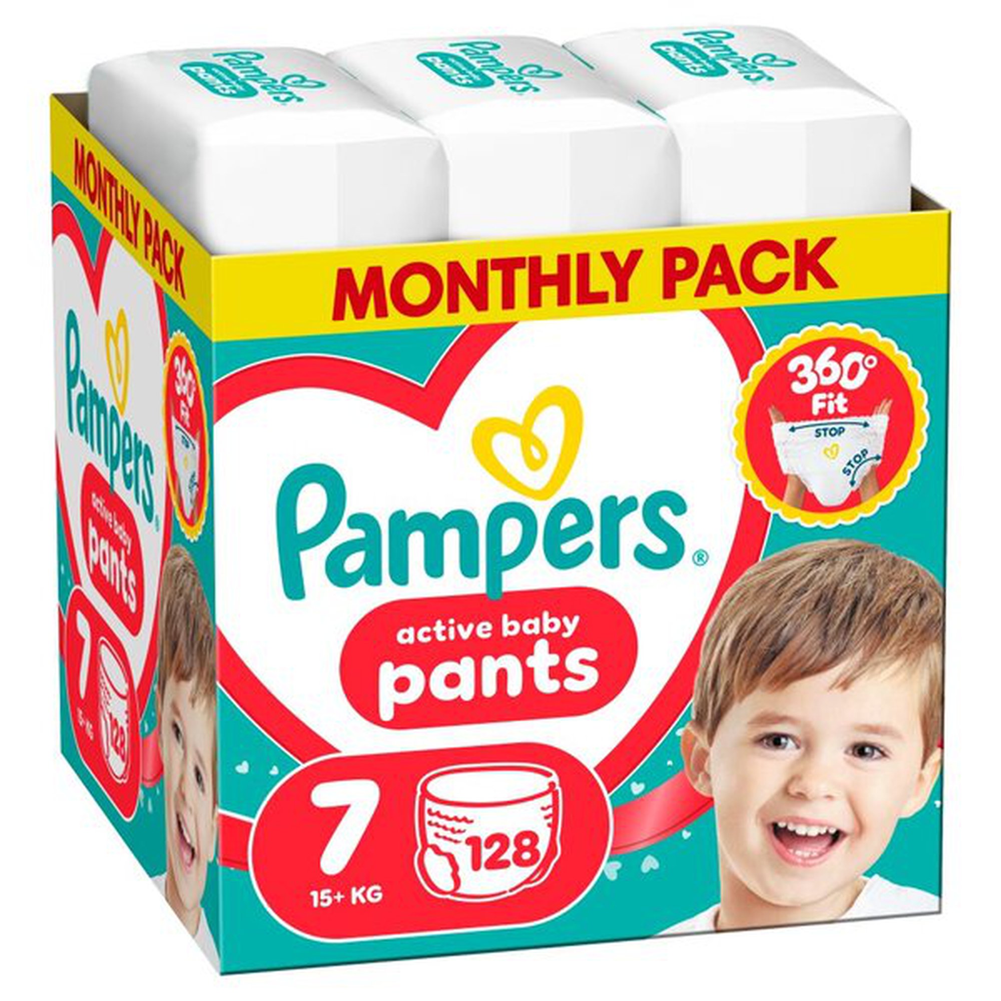 Pampers Active Baby Pants -vaipat, koko 7, 128 kpl