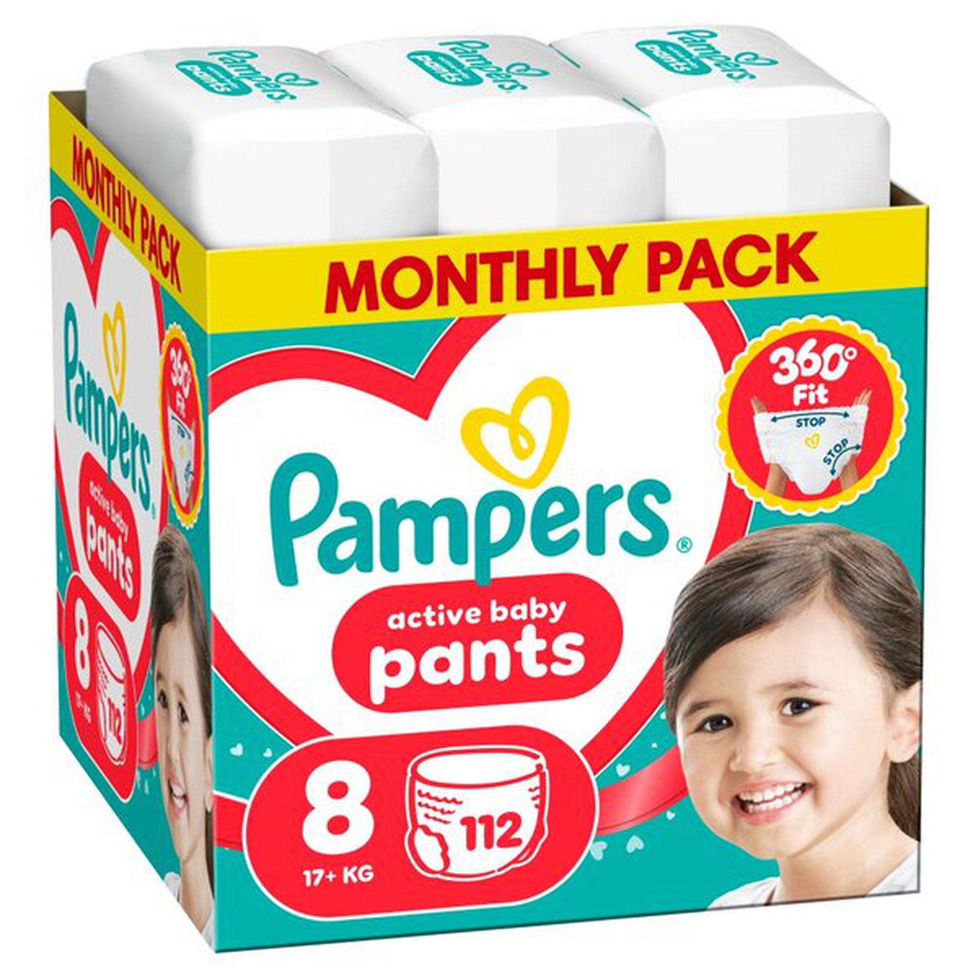 Pampers Active Baby Pants -vaipat, koko 8, 112 kpl