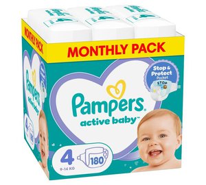 Pampers Active Baby -vaipat, koko 4, 180 vaippaa
