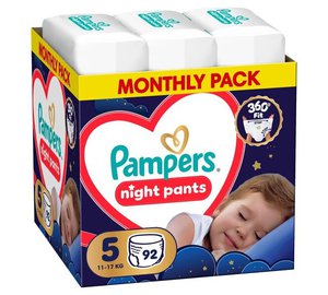 Pampers Night Pants -vaipat, koko 5, 92 kpl