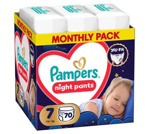 Pampers Night Pants -vaipat, koko 7, 70 kpl