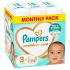 Pampers Premium Care Tape -vaipat, koko 3, 216 kpl