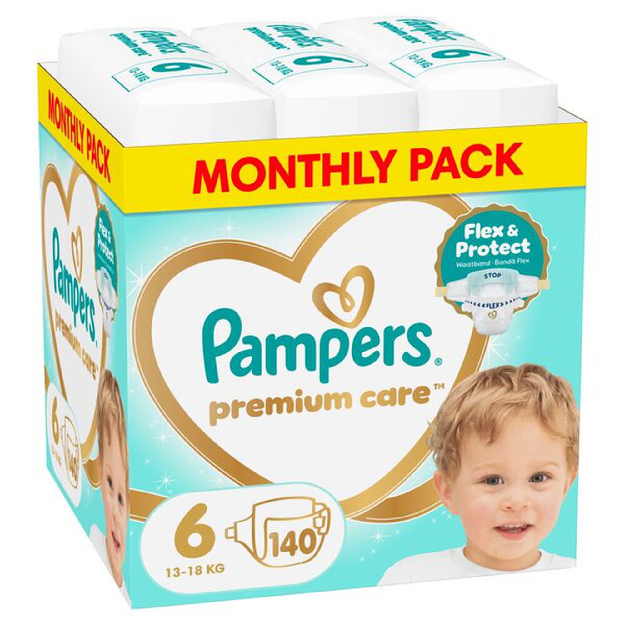 Pampers Premium Care Tape -vaipat, koko 6, 140 kpl