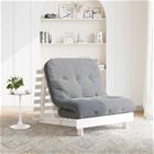 vidaXL Futon vuodesohva patjalla valkoinen 90x206x11 cm täysi mänty
