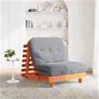 vidaXL Futon vuodesohva patjalla vahanruskea 90x206x11 cm täysi mänty