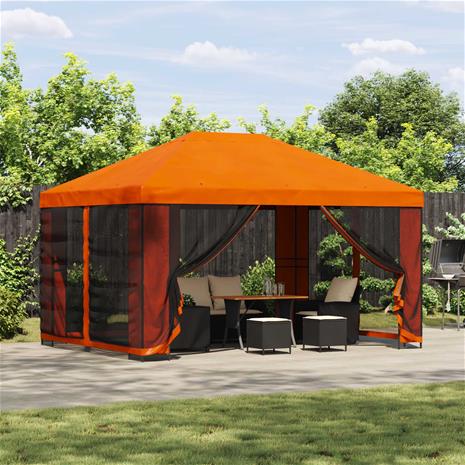 vidaXL Huvimaja 4 × 3 m Oranssi Polyesteri ja teräs 190