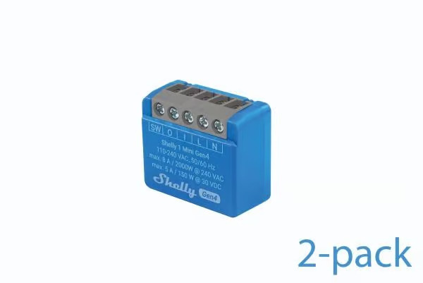 Shelly 1 Mini Gen4 -älyrele, 2-pack