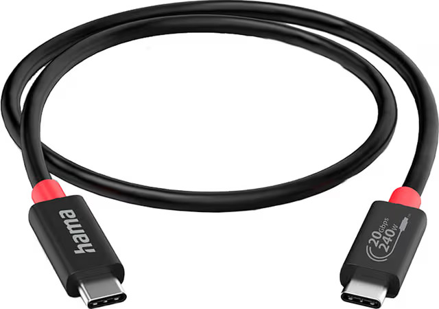 Hama 00200788 USB cable 1 m USB C 20 Gbit/s Black
