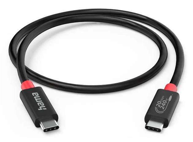 Hama 00200788 USB cable 1 m USB C 20 Gbit/s Black