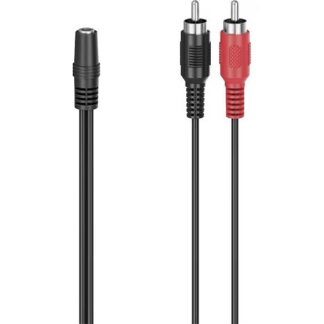 Hama 00205186 audio cable 0.1 m 2 x RCA 3.5mm Black, Red