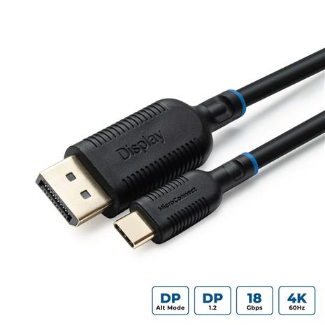 Microconnect MC-USBCDP05 video cable adapter 0.5 m USB Type-C DisplayPort Black – kuva 2/2
