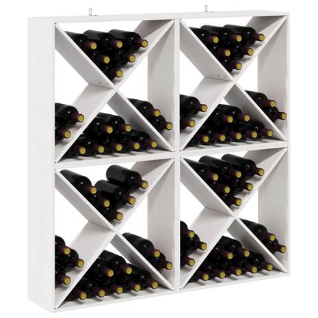 vidaXL Viinipukki 4 pcs Valkoinen 62 x 25 x 62 cm Massiivinen mänty