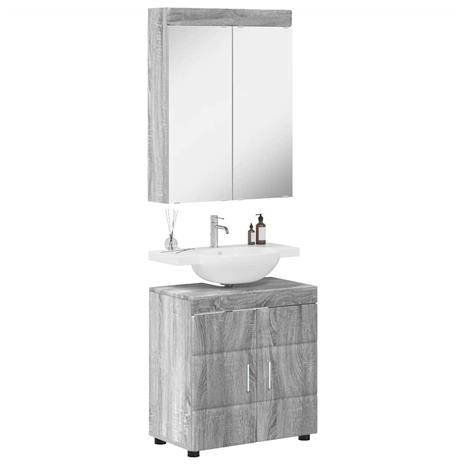 vidaXL Kylpyhuonekalustesetti TULUM 2 pcs Harmaa Sonoma