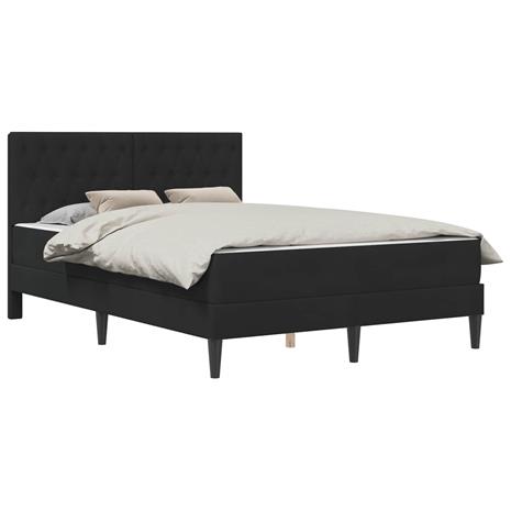 vidaXL Sängynrunko patjalla vidaXL Musta 4FT Small Double Sametti