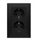 Simon 10 Double Schuko Socket, Matt Black, Ip20