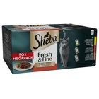50x50g Fresh & Fine kanaa, nautaa & ankkaa kastikkeessa Sheba