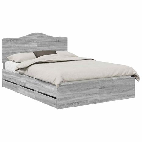 vidaXL Sängyn runko Harmaa Sonoma 5FT King Size Insinööripuuta