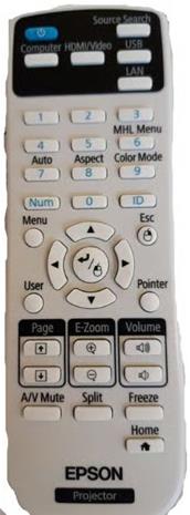 Epson 2181788 remote control IR Wireless Projector Press buttons