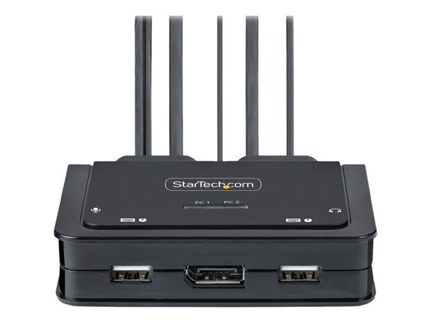 StarTech 2-Port USB-C KVM Switch 4K 60Hz DP 1.2m Cables