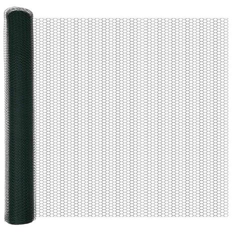vidaXL Kuusikulmainen Aita Vihreä 1.4x10 m Teräs