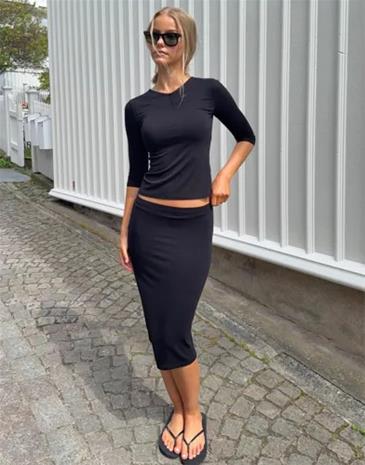 Nelly - Musta - Soft Pencil Skirt