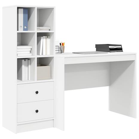 vidaXL Pöytä laatikon kanssa 2 pcs Valkoinen