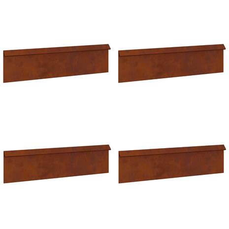 vidaXL Etanaaita 4 pcs Ruosteinen 100 x 3,5 x 25 cm Kulunut Teräs