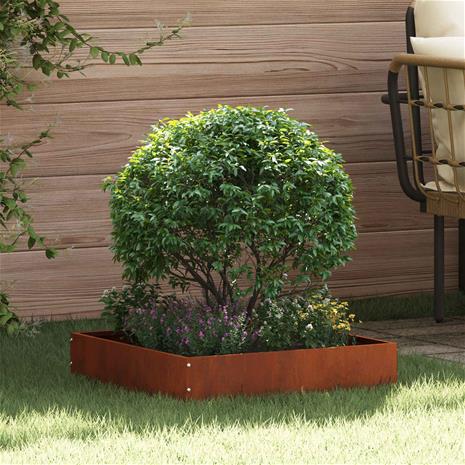 vidaXL Nurmireunus 6 pcs Ruosteinen 50 x 50 x 13 cm Kulunut Teräs