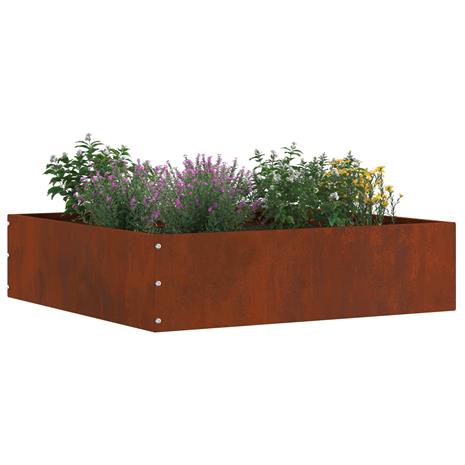 vidaXL Nurmireunus Ruosteinen 50 x 50 x 13 cm Kulunut Teräs