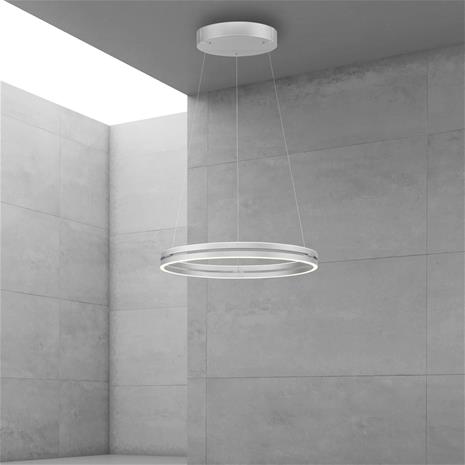 PURE E-Loop -LED-riippuvalaisin, CCT, hopea