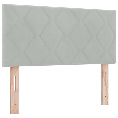 vidaXL Päätylevy Seinäkiinnitettävä Vaaleanharmaa 90 cm Sametti