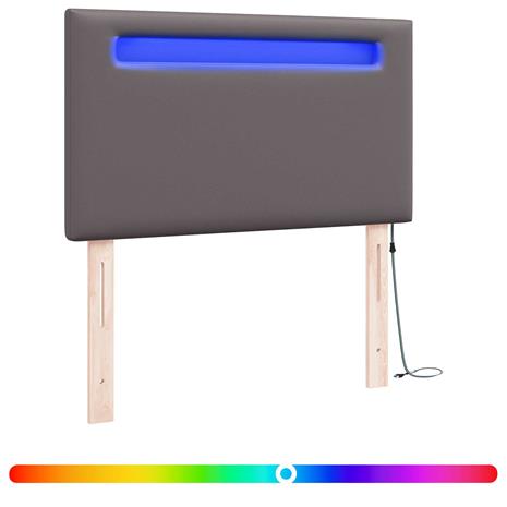 vidaXL Päätylevy Seinäkiinnitettävä Harmaa 90 cm Polyvinyylikloridi