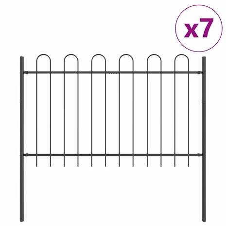 vidaXL Puutarhapiha Hoop Top Harmaa 11,9x1 m Teräs