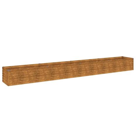 vidaXL Korotettu kukkalaatikko 386x50x36 cm Corten teräs – kuva 3/4