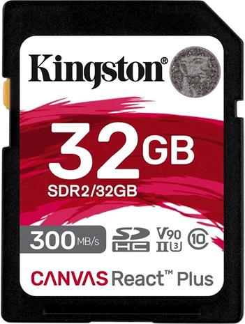Kingston Canvas React Plus 32 Gt UHS-II -SDHC-muistikortti