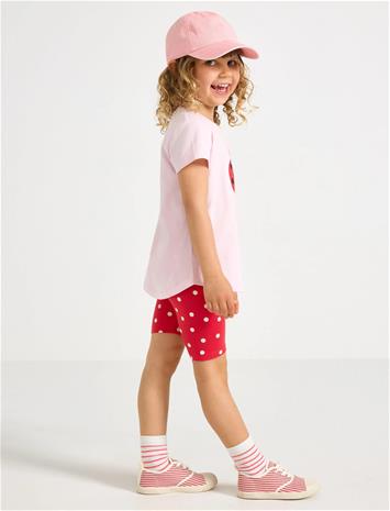 Lindex Set - Top And Cycling Shorts - Green - 128