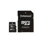 Intenso 64 Gt MicroSDXC UHS-I U1 Class 10 -muistikortti + SD-adapteri, musta
