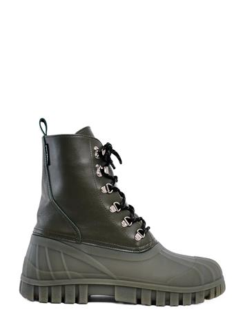 Stutterheim Patrol Boot Green Leather - Khaki green - 45