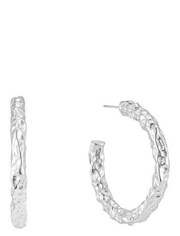 Bud to rose Ridge Large Hoop Earring Gold - Silver - ONE SIZE